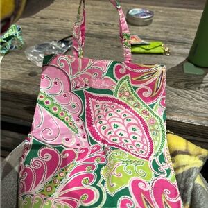 Vera Bradley Pink and Green Paisley Bag